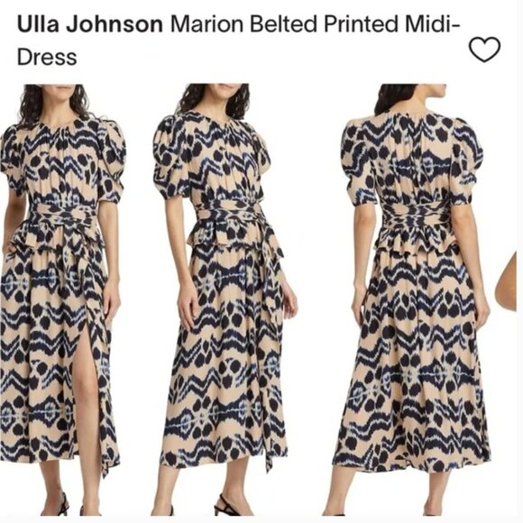 Ulla Johnson Dresses & Skirts - Ulla Johnson Marion Navy and Beige Ikat Dress